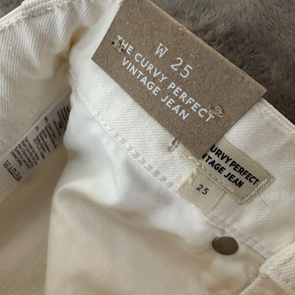 NWT Madewell The Curvy Perfect Vintage Straight Leg Jeans 25 Cream Women's - Picture 5 of 9